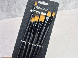 Pack 6 pinceles CHIVALRY CERDA MARRON Y NEGRO 